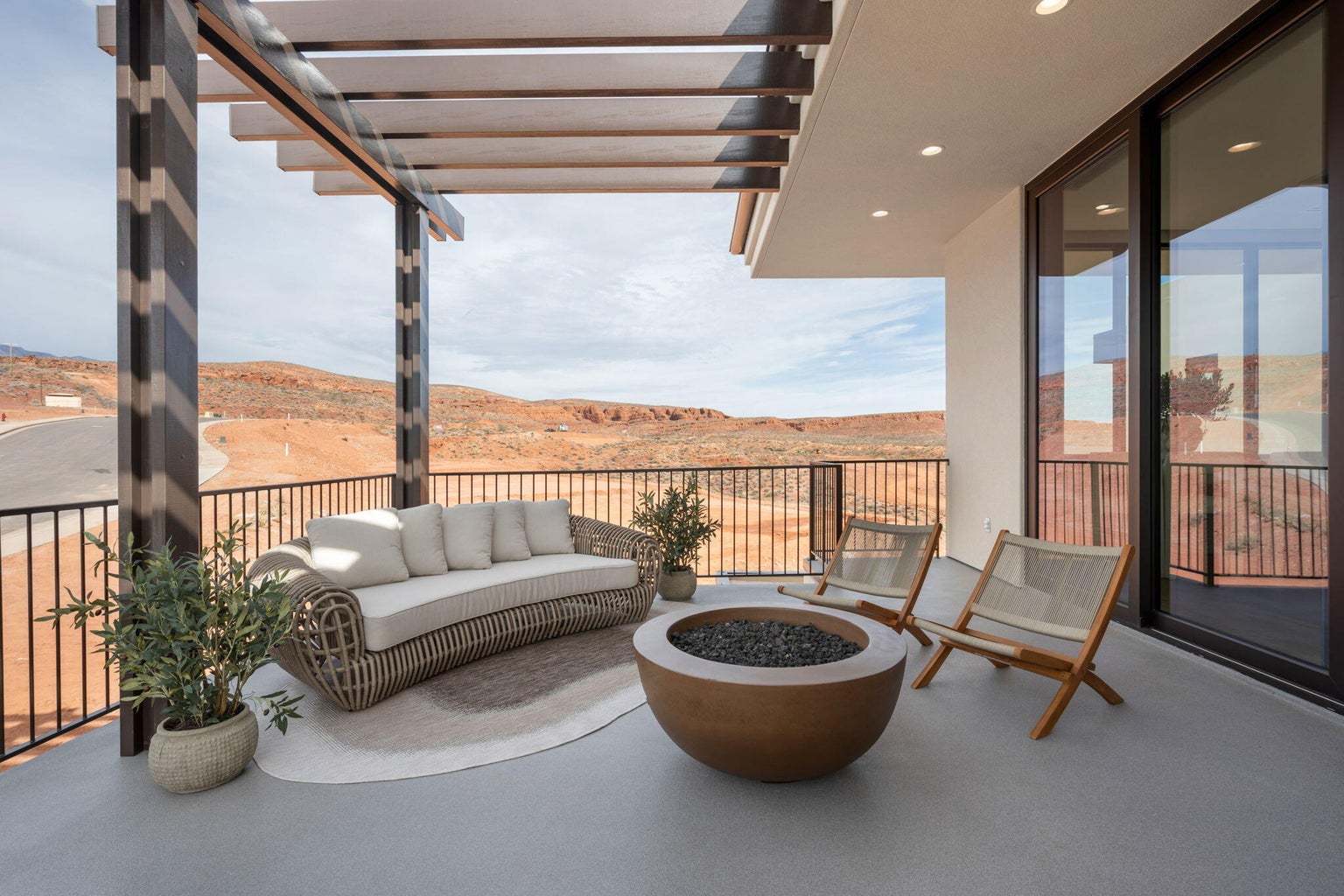 outdoor covered patio in the desert