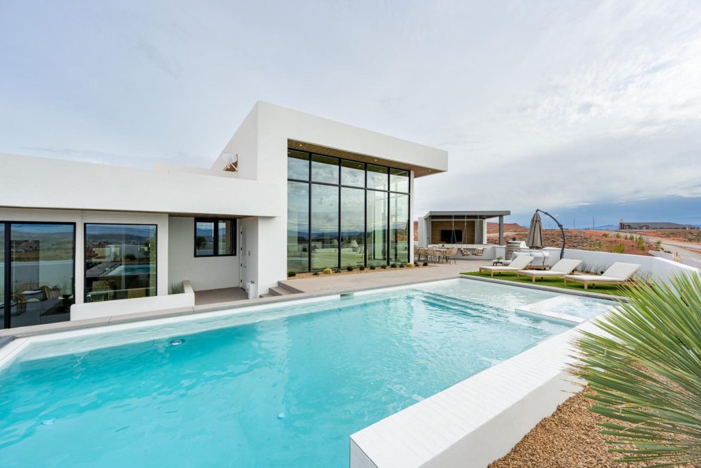 modern house with a pool