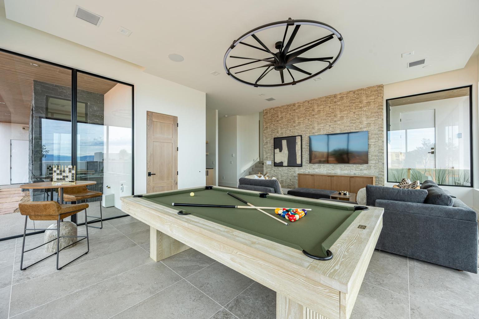 rec room with pool table