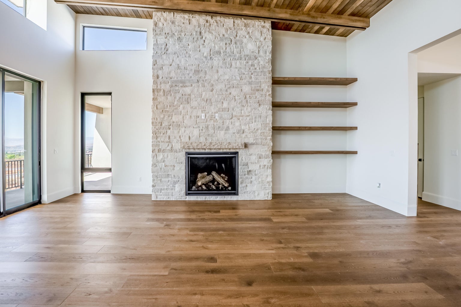 living room with fireplace