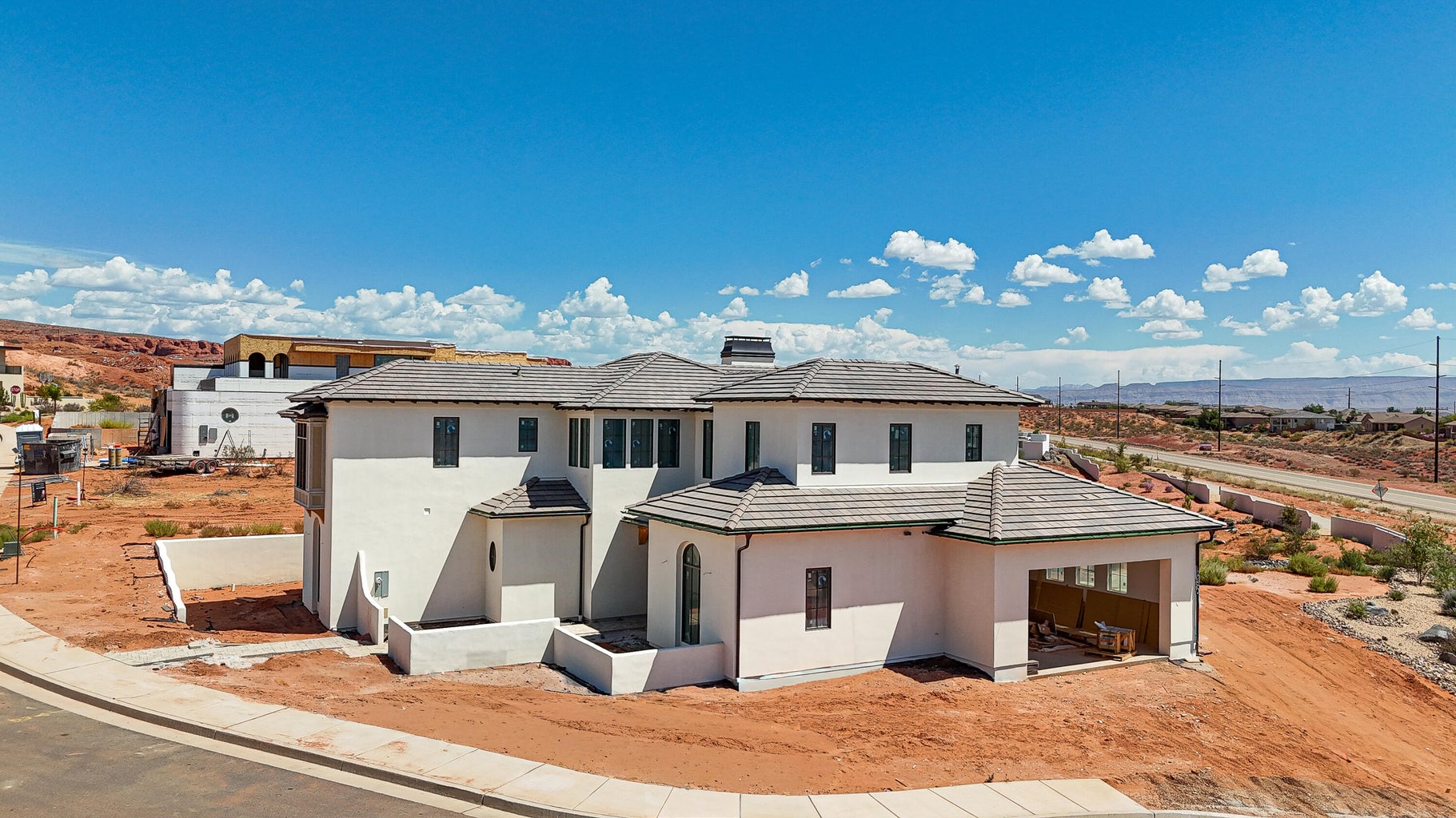 side of white desert home