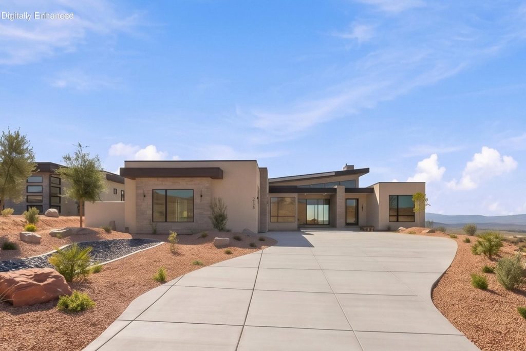 modern house in desert